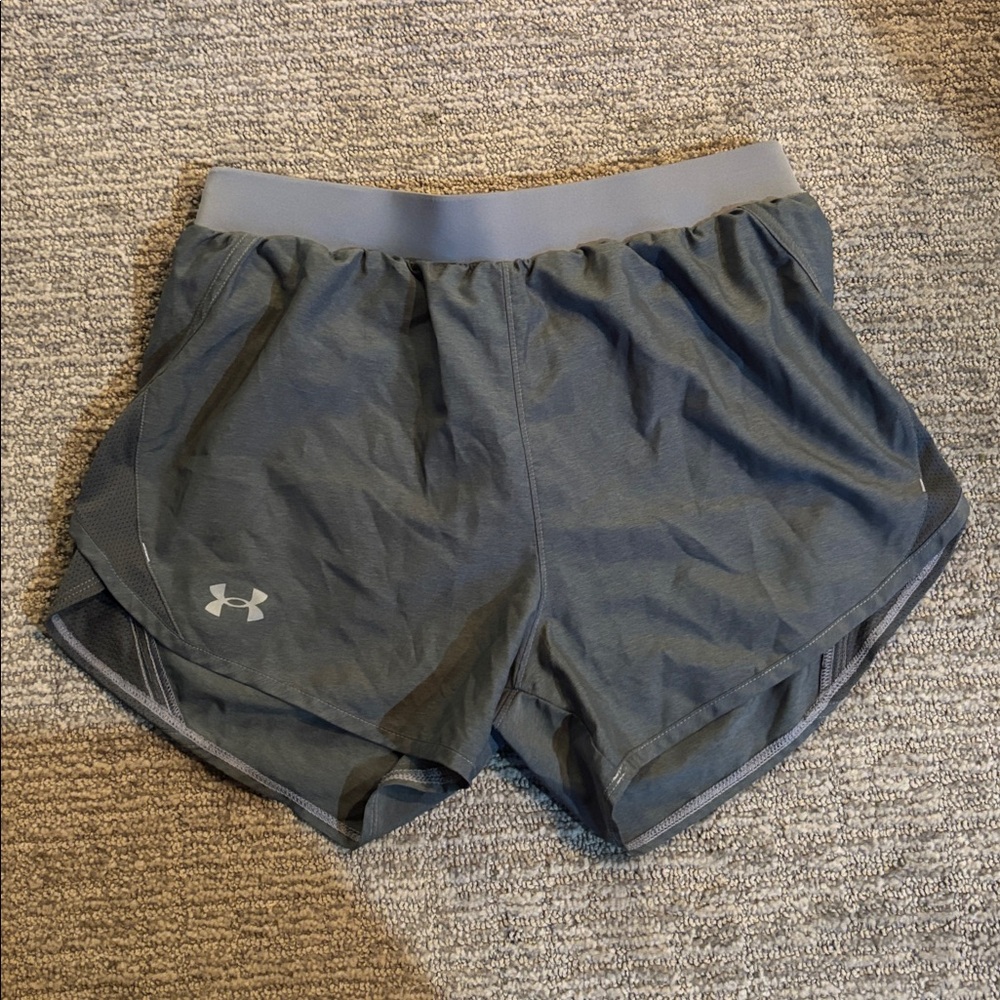 Under Armour Lined Running Active Athletic Shorts Womens Small Gray